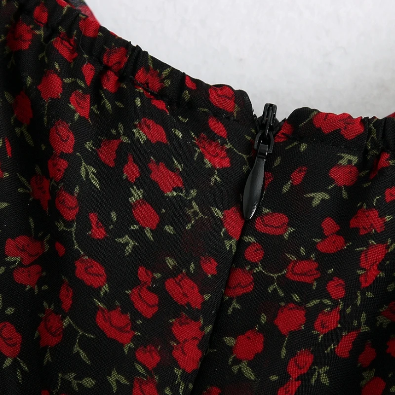 Новое женское элегантное шифоновое платье миди с цветочным принтом Повседневное