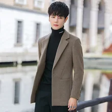 2021 masculino casual terno jaqueta estilo coreano na moda bonito outono e inverno jaqueta de lã fino pequeno terno (2)