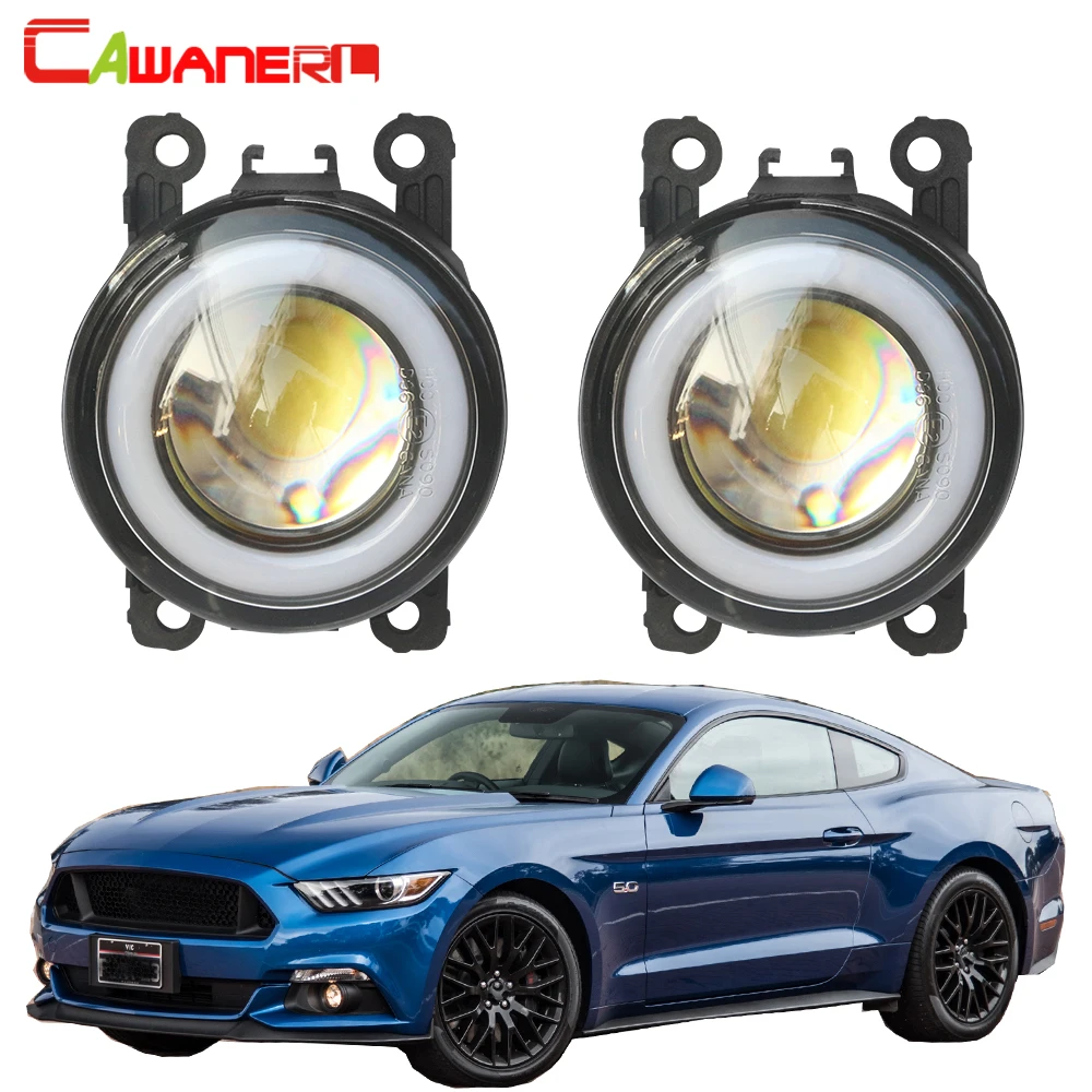 Cawanerl для Ford Mustang 2015 2016 2017 30 Вт Светодиодный ная противотуманная фара 3000LM COB Angel Eye DRL