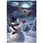 Рождественская круглая Алмазная 5D картина с изображением снеговика, Санта-Клауса, набор для алмазной вышивки сделай сам, украшение для дома