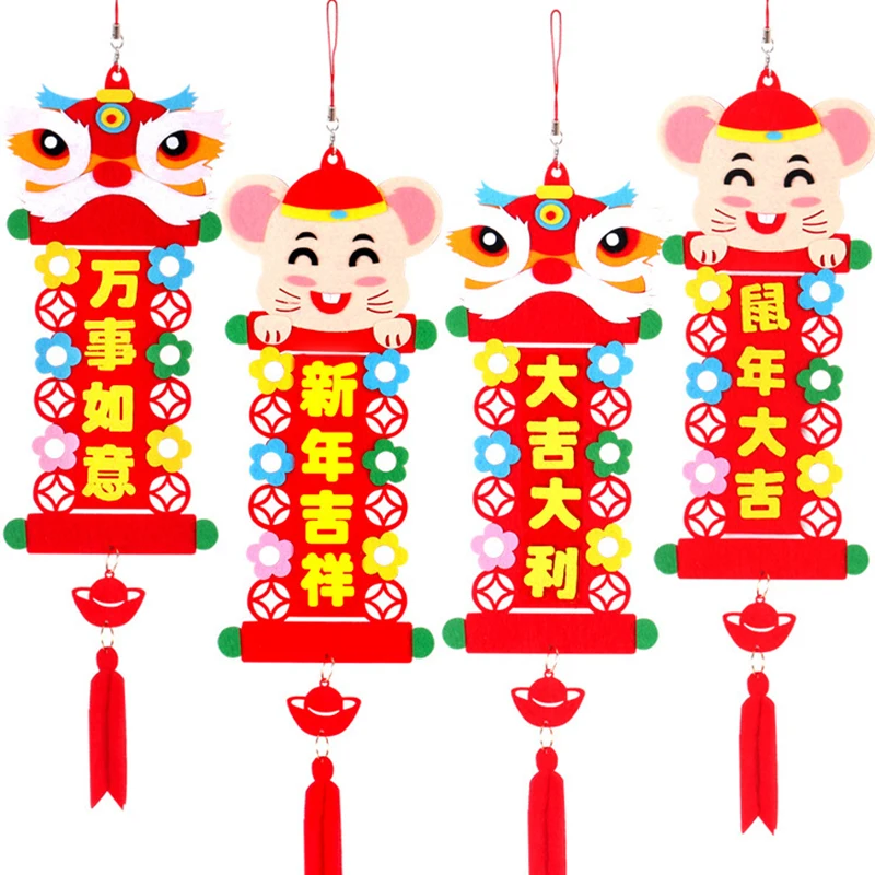 Тканевые художественные новогодние подвесные украшения детские игрушки ручной