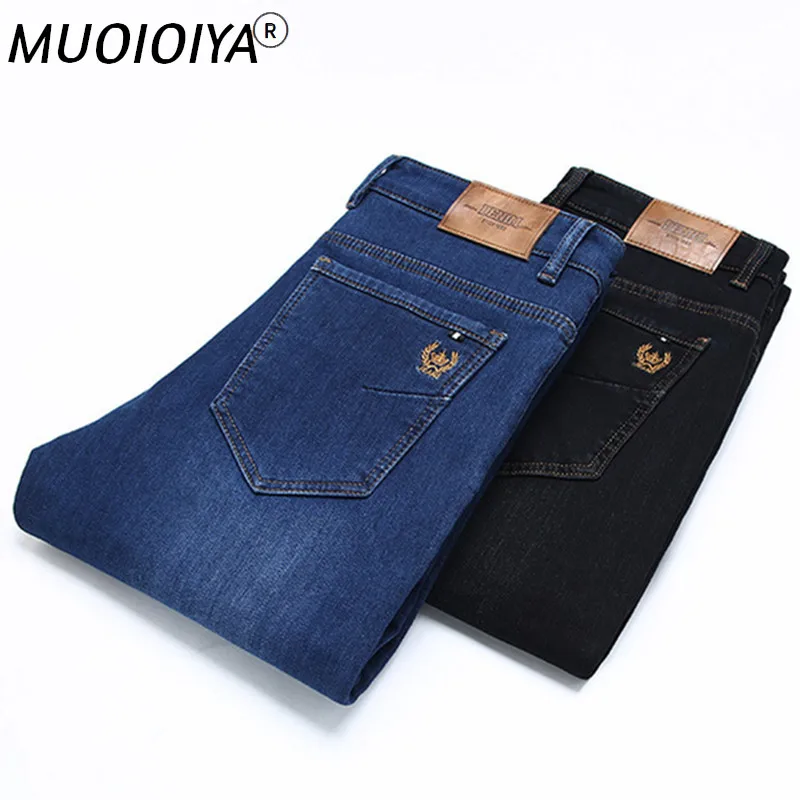 

Denim Jeans for Male Trousers Straight Black Blue Autumn Winter Mens Jeans Pants Clothing 2022