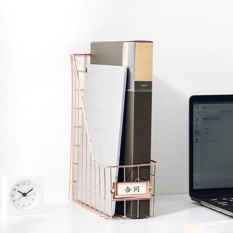 Скандинавская кованая железная сетчатая подставка для файлов одноуровневая