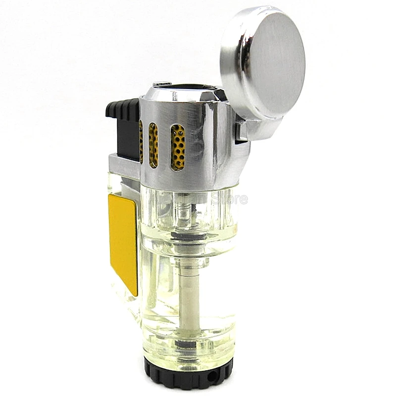 COHIBA элегантная прозрачная Зажигалка Winproof 3 Jet зажигалка факела сигарета регулируемые зажигалки для сигар
