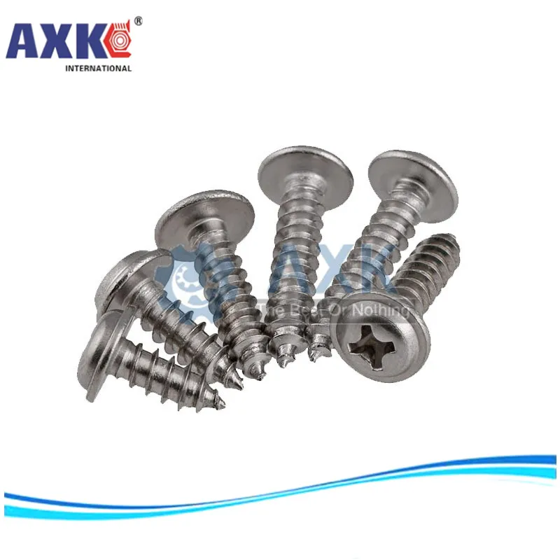 AXK 20 шт. саморезы с круглой головкой из нержавеющей стали 304 мягкими винтами