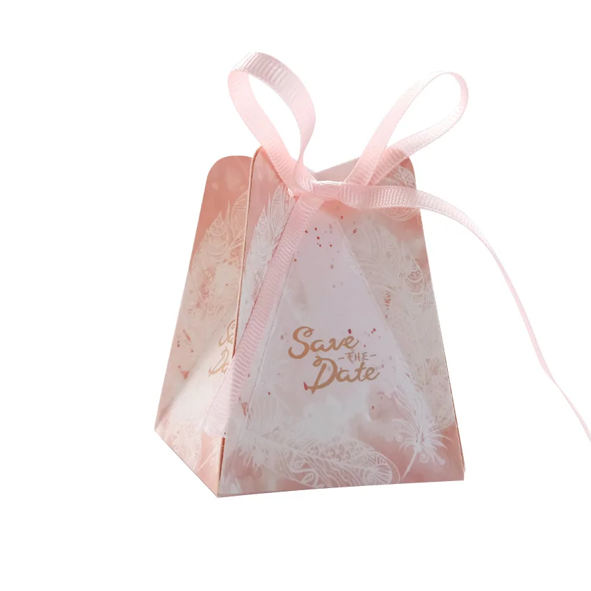 50 шт./лот коробка для конфет Европейский новый стиль розовый свадебный