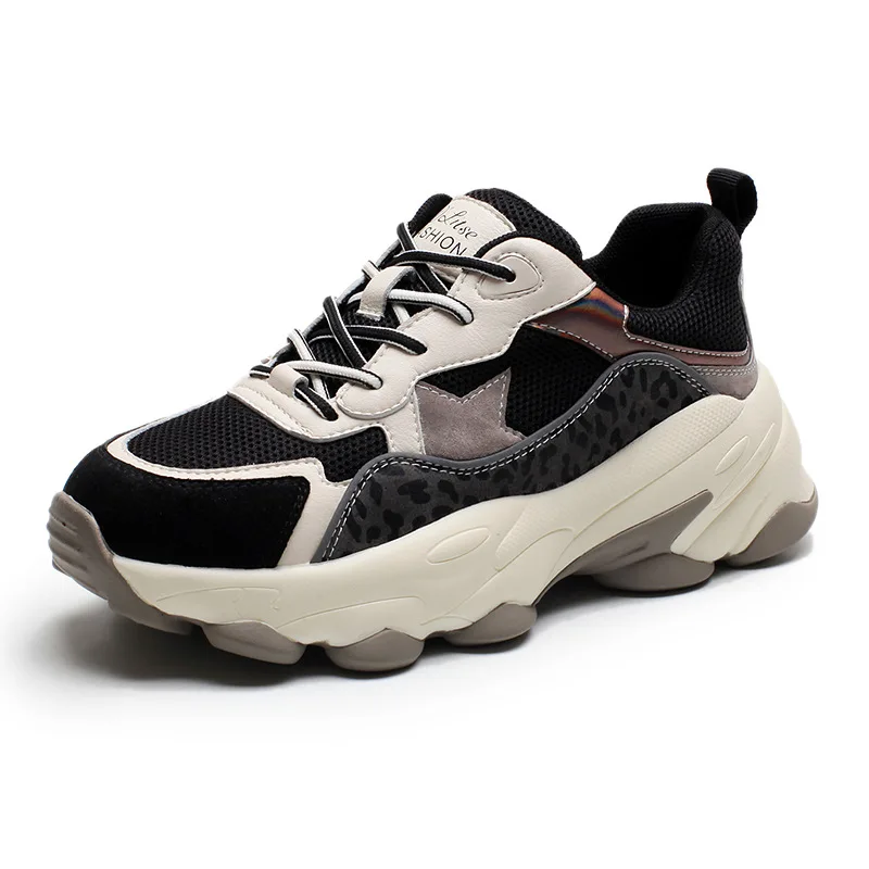 Женские массивные кроссовки Вулканизированная подошва на шнуровке Повседневная