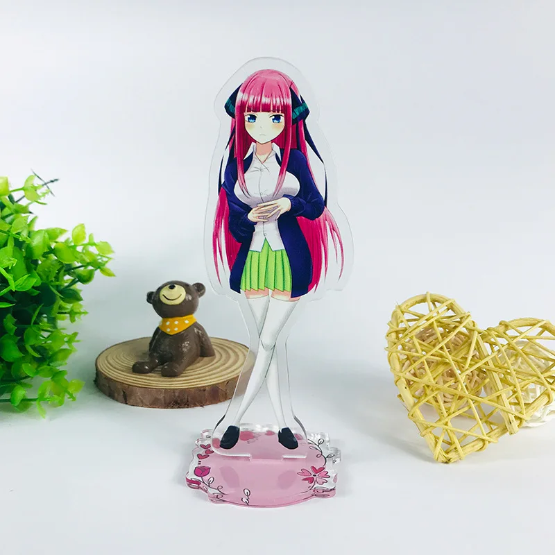 

2021 Anime Quintuplets Figure Child Toy Nakano Ichika Nino Standsing Miku Yotsuba Itsuki Cosplay Cute Student Desk Stand Card
