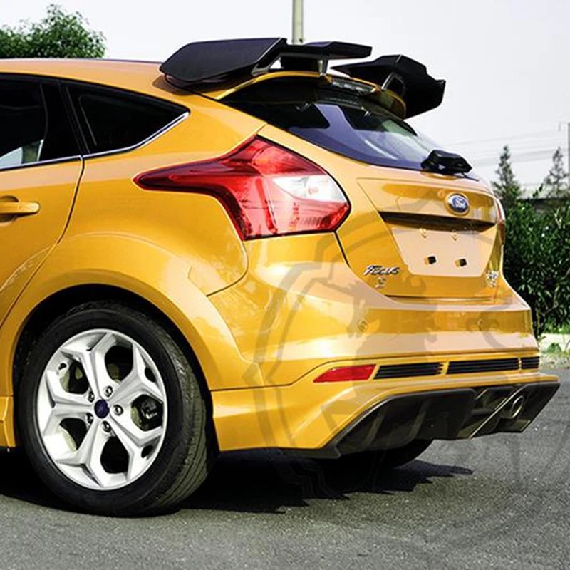 Для Ford Focus Хэтчбек 2012- ABS пластиковый Неокрашенный праймер цвет задний спойлер крыло багажника крышка протектор автомобиля Стайлинг
