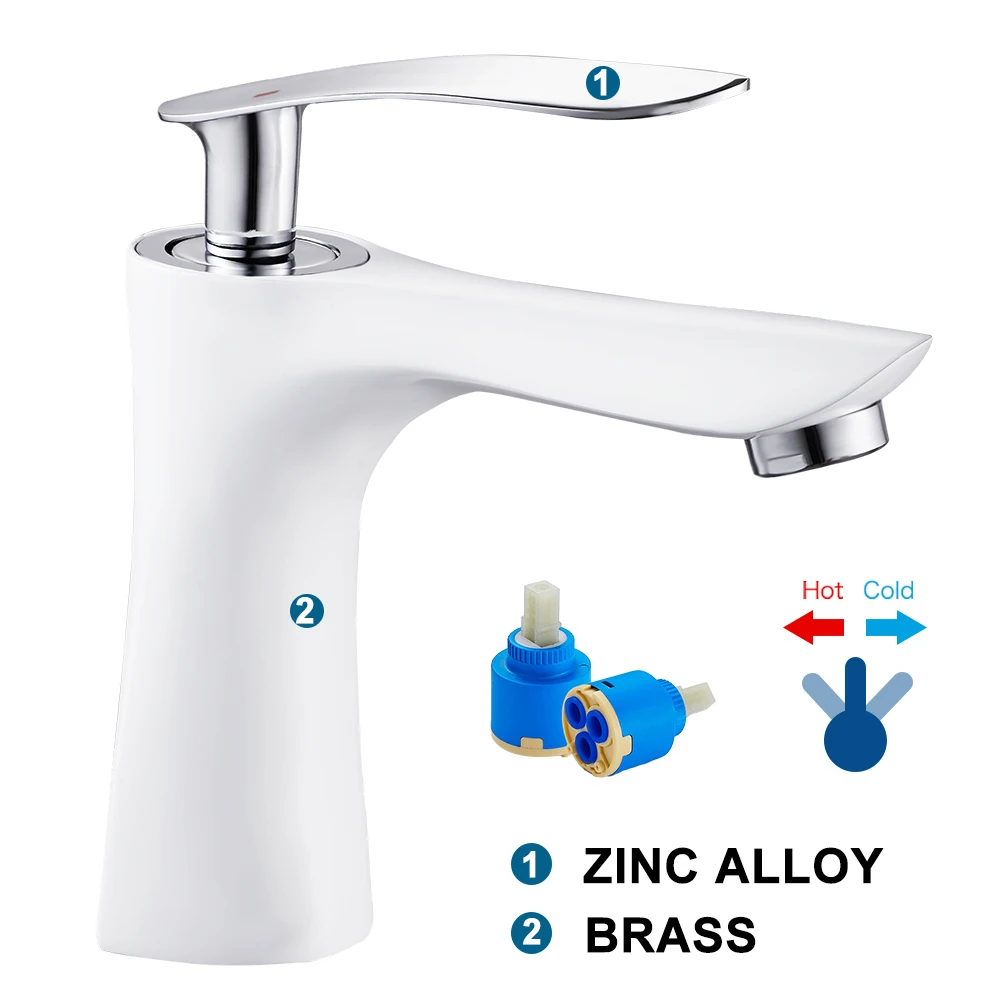 

New Type All-Bronze Bathroom Basin Faucet Mixer Tap Cold Hot Water Mixer Bath Wash Taps Single Handle Sink Faucets Mixing Valve