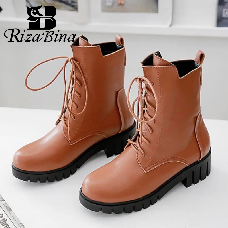 RIZABINA/женские ботильоны Модные теплые зимние ботинки на высоком каблуке с