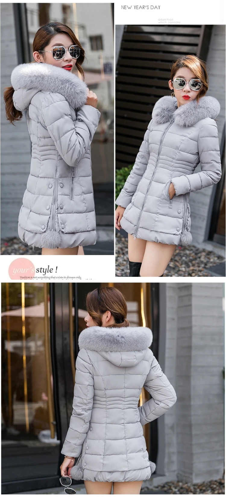 Большие парки с меховым воротником, женские пуховики, большие размеры, женские парки s, утепленная верхняя одежда с капюшоном, зимнее пальто Женская куртка с хлопковой подкладкой