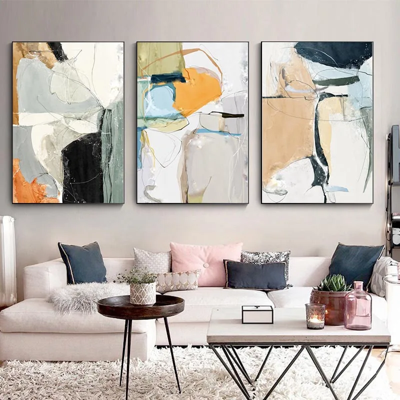 

Abstract Graffiti Oil Painting on Canvas Modern Minimalist Wall Art Prints Posters Nordic Style Pictures for Living Room Decor