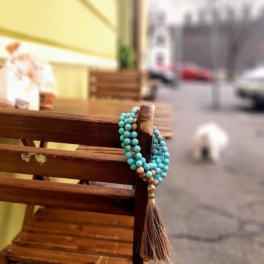 

Go2boho Boho Meditation Necklaces Women 108 Mala Beads Necklace Tassel Jewelry Collier Femme 2020 Women Natural Stones 8mm Beads