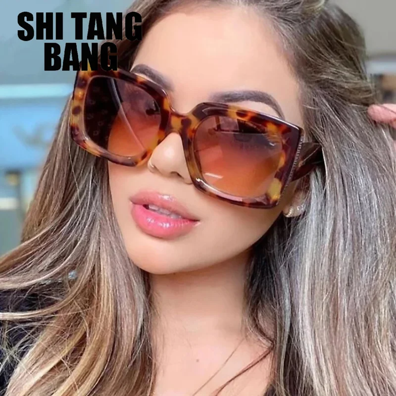 

New Big Frame Square Sunglasses Women Luxury Sun Glasses Brand Designer Men Classic Shades Eyeglasses Female Male Eyewear UV400