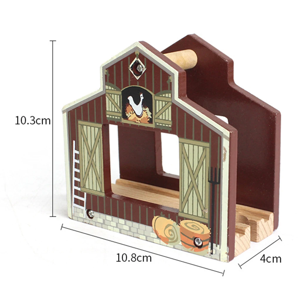 

2pcs Wooden Train Track Accessories Set Railway Assembly Building Toy for Kids