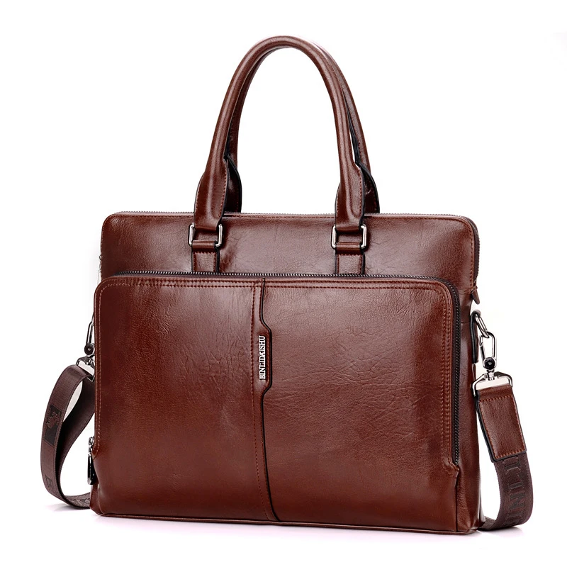 

New Luxury Leather Business Men's Briefcase Lager Male Fashion Shoulder Bag Men Messenger Bag Boy Casual Tote Computer Bag