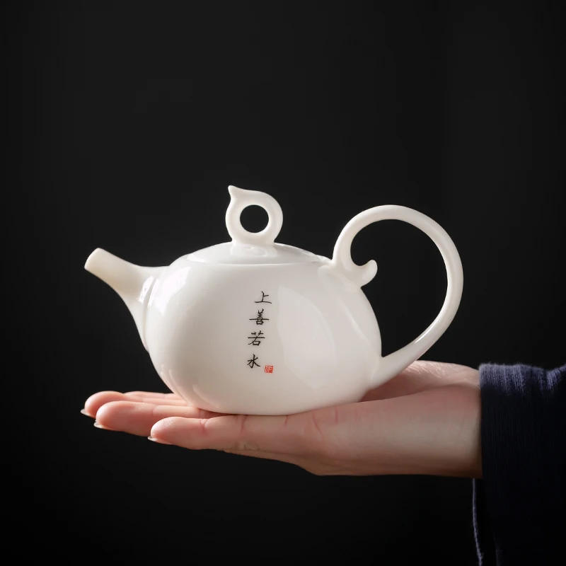 Zen чайный горшок керамический фарфоровый чайник белый цветочный фильтр