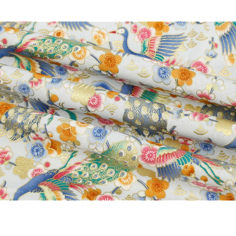 Ткань в японском стиле Павлин Сакура скатерть для одежды сделай сам ткань