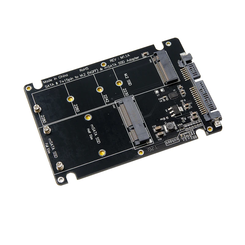 MSATA SSD на SATA M.2 B/B + M ключ NGFF &amp 2 5 &quotIII плата адаптер конвертер карта с пластиковый