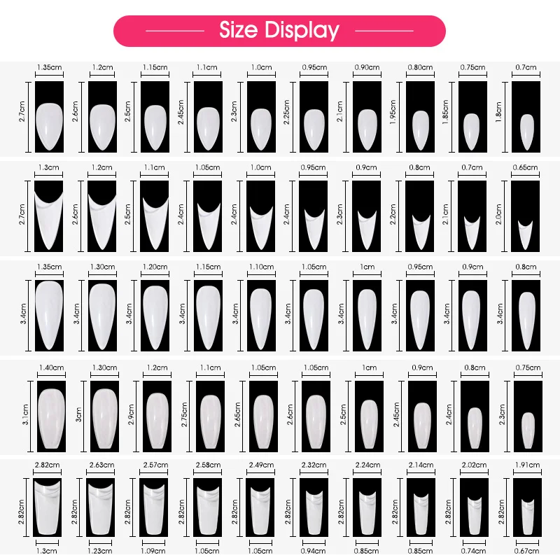 ROSALIND 240/120 Pcs False Nail With Clear Natural French Nails Art for Tips UV Gel Ultra Flexible ABS Fake Nail Manicure Tool