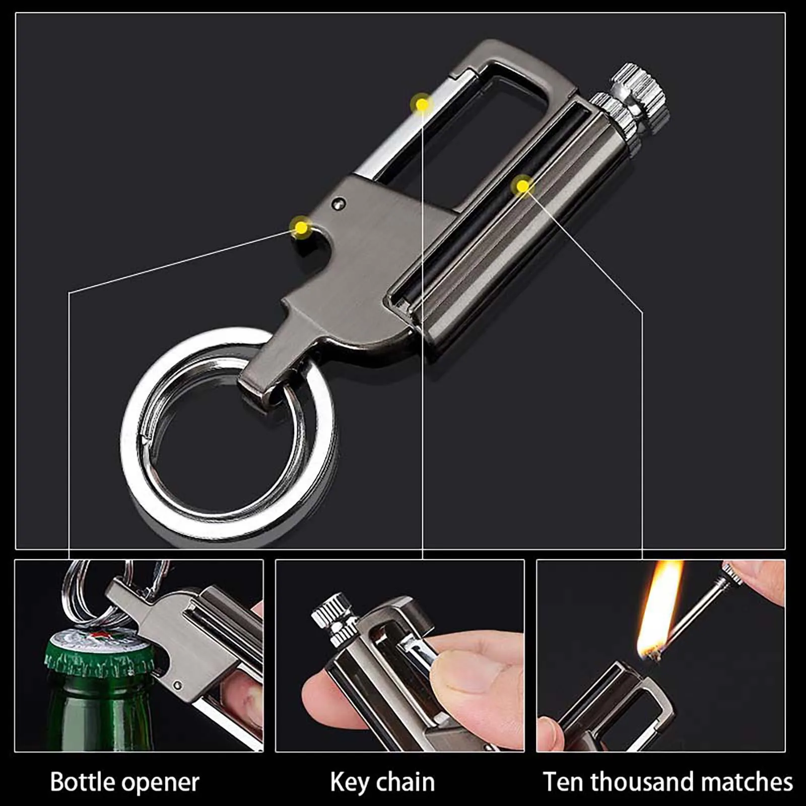 Карабин зажигалка с перманентным сочетанием Страйкер водонепроницаемый