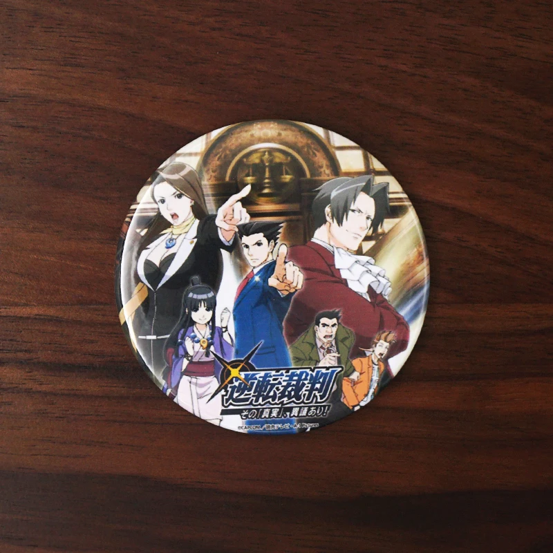 Металлическая брошь Gyakuten Saiban игровой значок Ace юриста Феникса Райта Аполлона