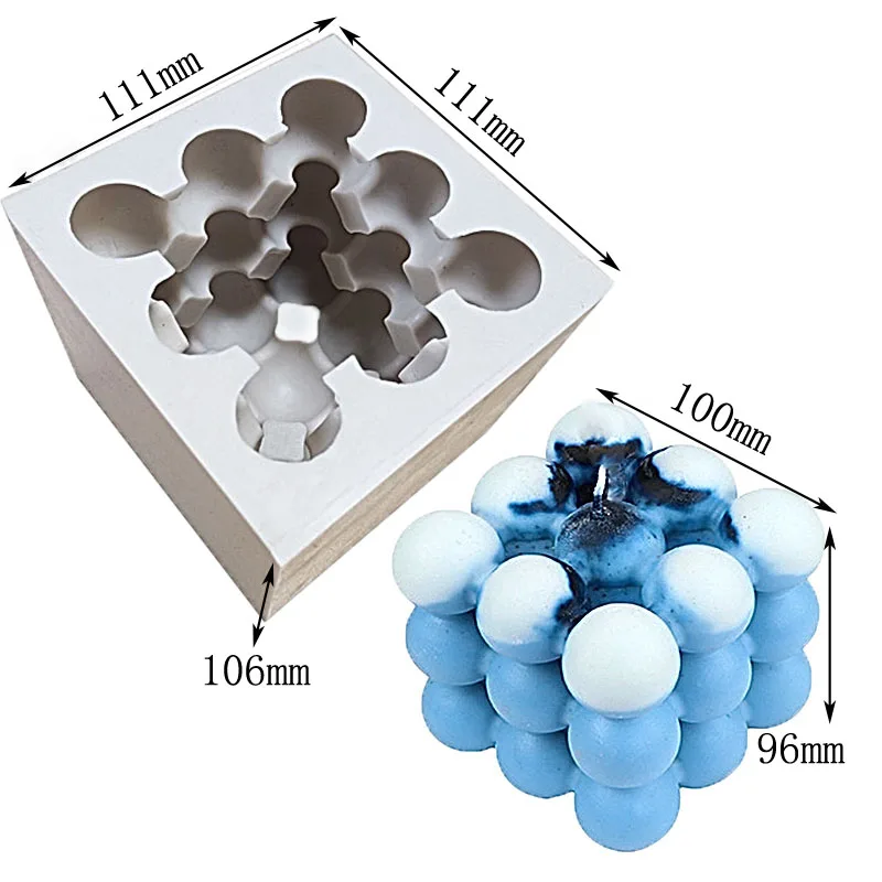 

3D Rubik's Cube Fondant Cake Silicone Mold DIY mousse candy chocolate cake decorating mold Handicraft candle making supplies
