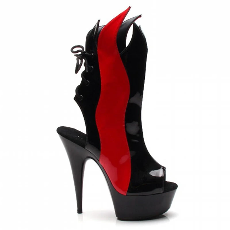 Женские новые дизайнерские сексуальные ботильоны на высоких каблуках (15 см) с платформой для ночных клубов, вечеринок и танцев на шесте LAIJIANJINXIA.