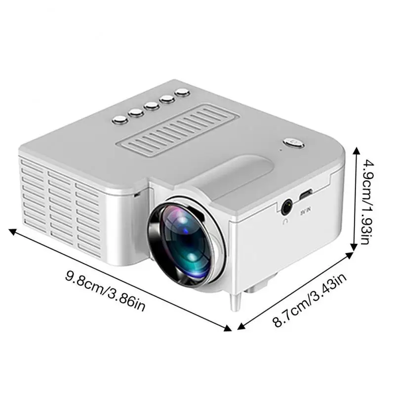 

UC28C Portable Projector Wired Same Screen 1080P Full HD Media Player LCD Projector Home Theater Movie Device Digital Projector