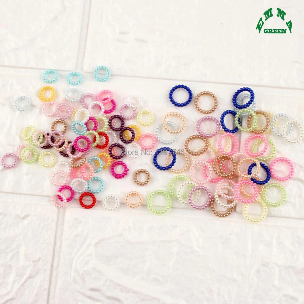 Полужемчужины для дизайна ногтей украшения 10 мм 50 шт. имитация круглых жемчужин