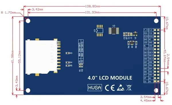 Maithoga 4,0 дюймов HD TFT lcd сенсорный экран с печатной платой ILI9488 ST7796S Привод IC 320(RGB)* 480 8 бит параллельный интерфейс