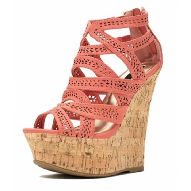 Женские босоножки на платформе с открытым носком танкетке размеры 4 15|Боссоножки