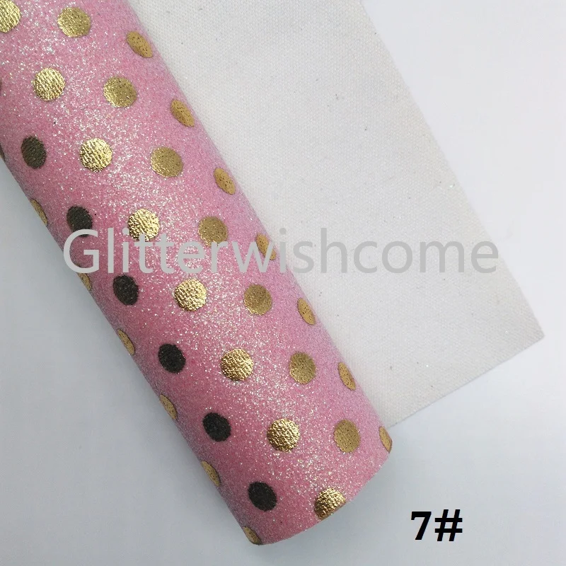 Glitterwishcome 21X29 см A4 размер винил для бантов Печатный горошек блестящая кожа ткань искусственная кожа листы для бантов, GM337A