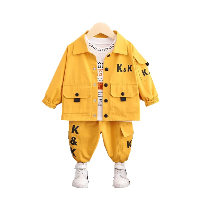 Детская хлопковая куртка штаны 3 шт./компл. на весну-осень | одежда и обувь