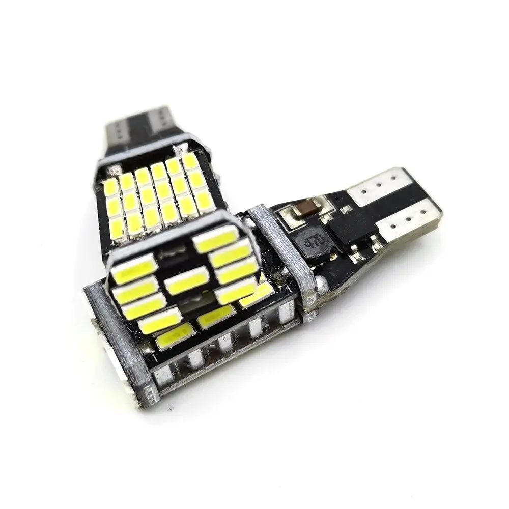 10 шт. Автомобильный светодиодный лампы T15 W16W 4014 45SMD W5W сигнальный светильник супер