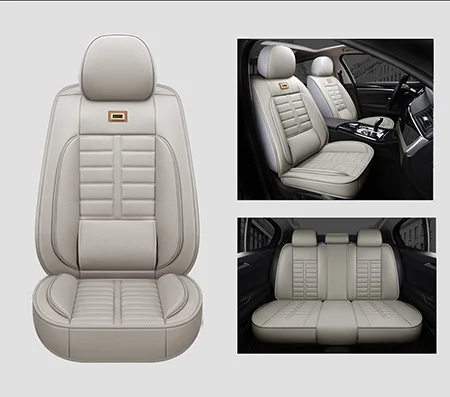 Новые кожаные чехлы для сидений автомобиля kia Rio 3 4 Sorento 2005 2007 2011 2013 soul spectra styling - Название цвета: Grey standard