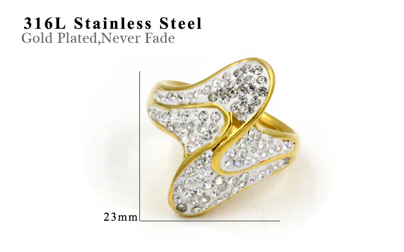 Женские свадебные аксессуары LUXUSTEEL обручальные кольца золотого цвета с