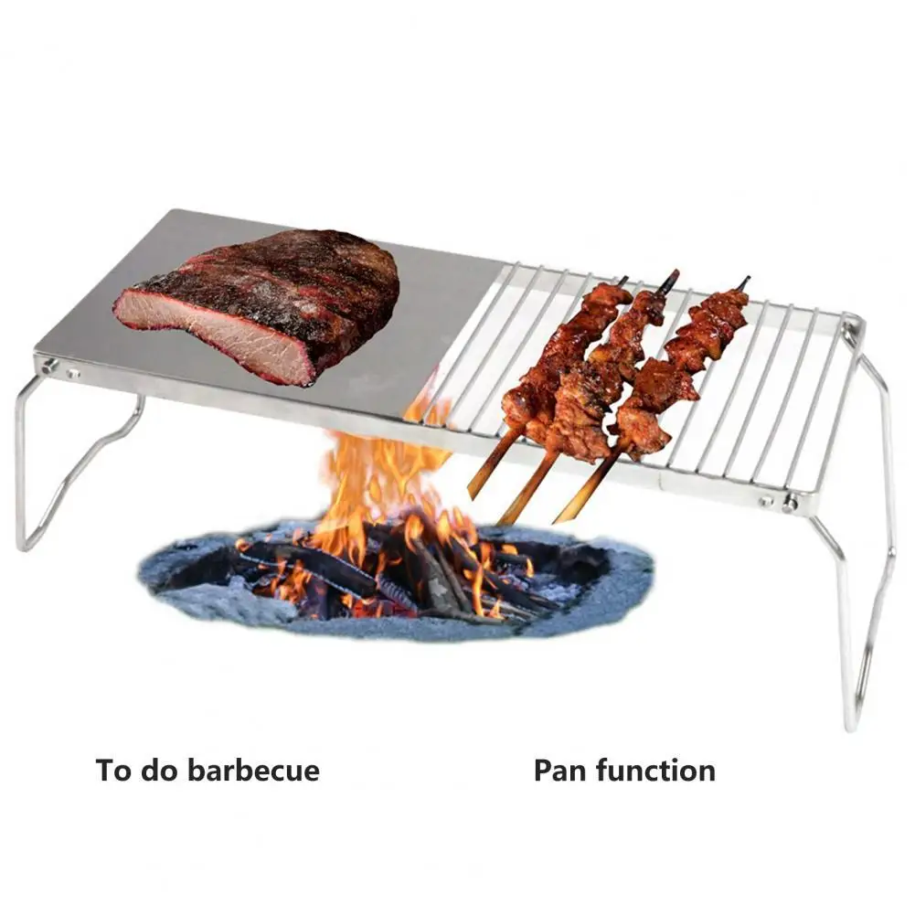 

Iron Campfire Grill Portable Convenient Collapsible Outdoor Campfire Grill Rack for Camping