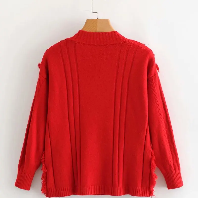 Модные новые европейские и американские модные TL40-7143 пуловеры с бахромой |