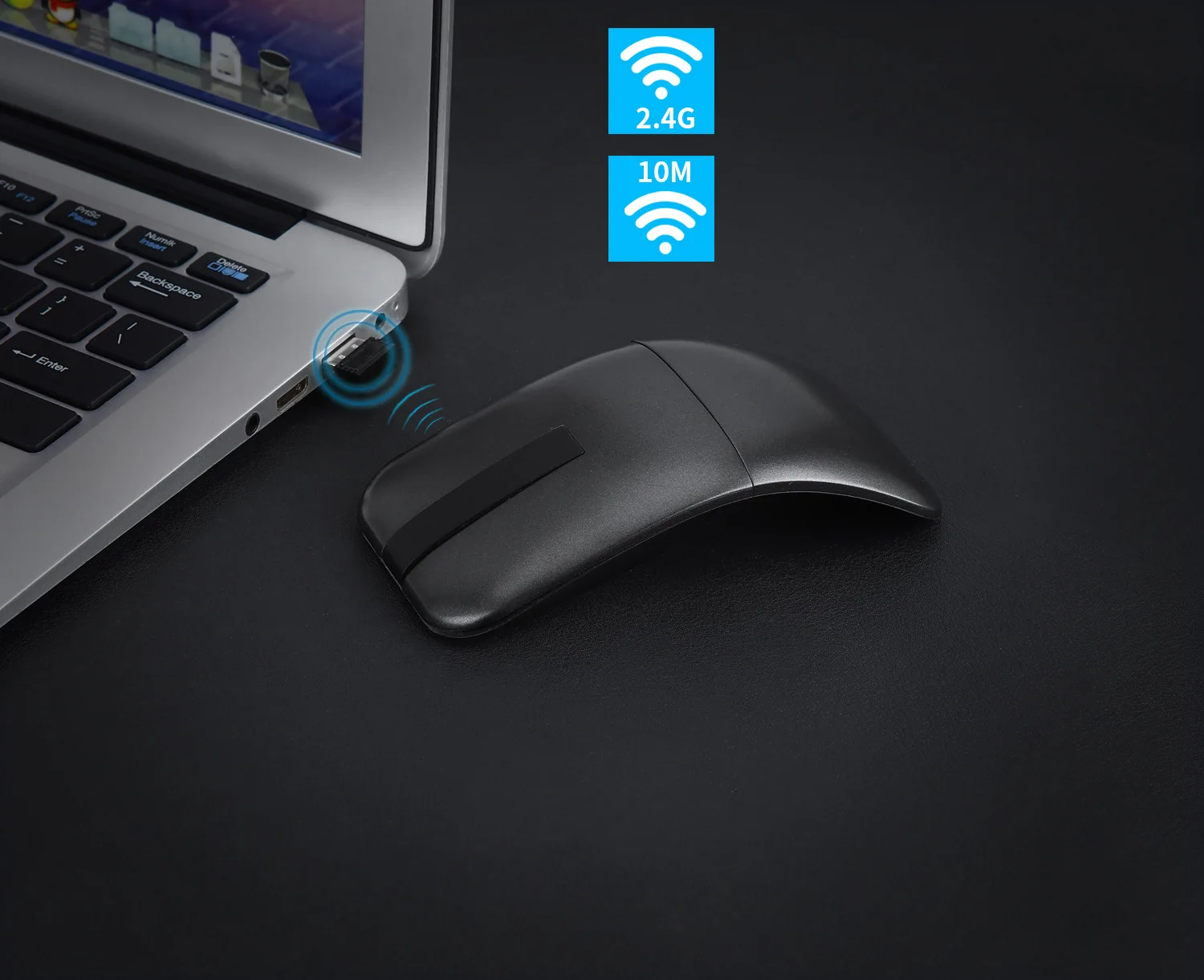 

Hongsund 2.4G Wireless Mouse Touch 3D Scroll Wheel Portable Arc Mouse 1200DPI Mice Twisted Switch for all computer and notebook