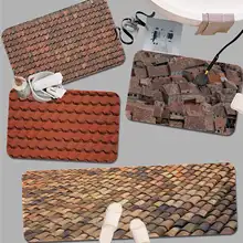 Estilo chinês telhas de telhado impresso flanela tapete do banheiro decoração tapete antiderrapante para sala de estar cozinha bem vindo capacho tapete (2)