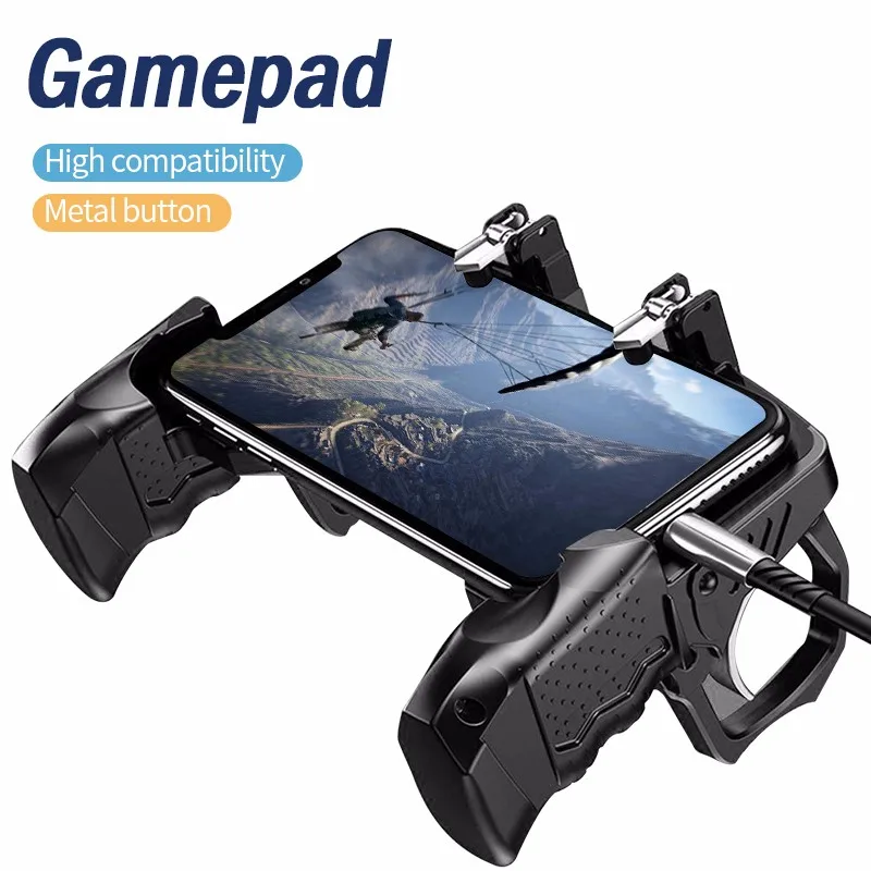 Игровой контроллер K21 PUBG, джойстик, металлическая кнопка пуска, кнопка для стрельбы, противопожарная ручка, геймпад для iPhone, Android, мобильного телефона