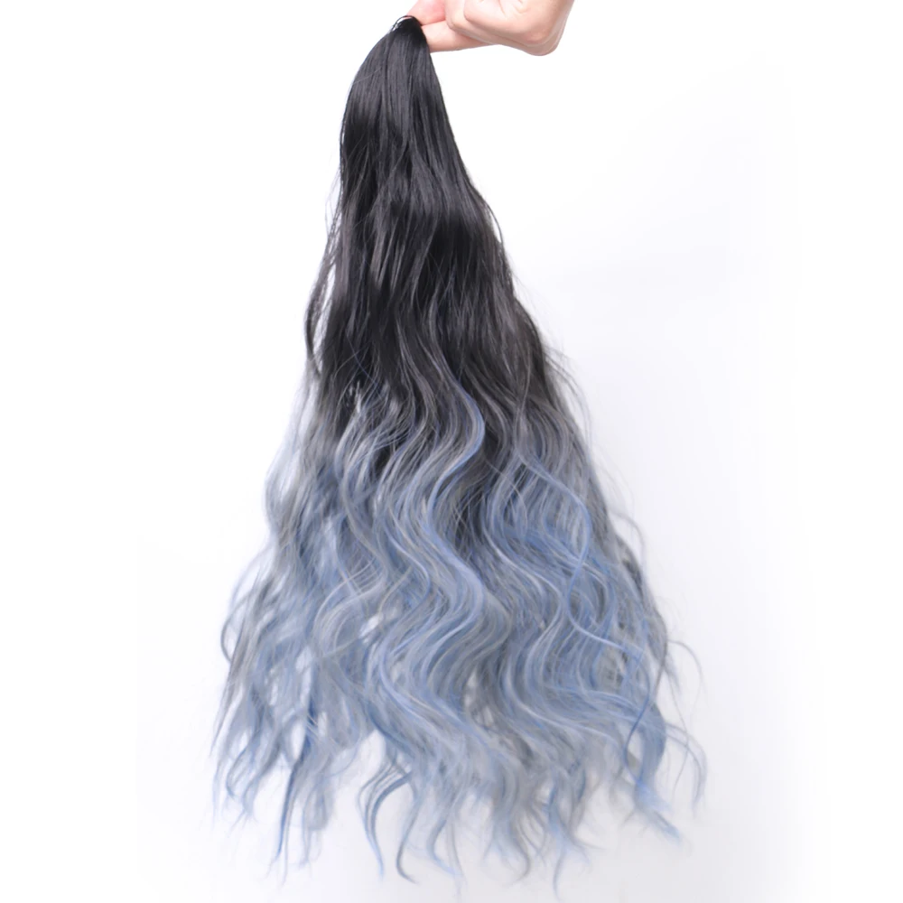 22 дюйма длинные волнистые конский хвост синтетические волосы/Омбре с мини