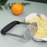 stainless steel potato masher hand plate food fruits vegetables masher utensil potato masher with broad ergonomi