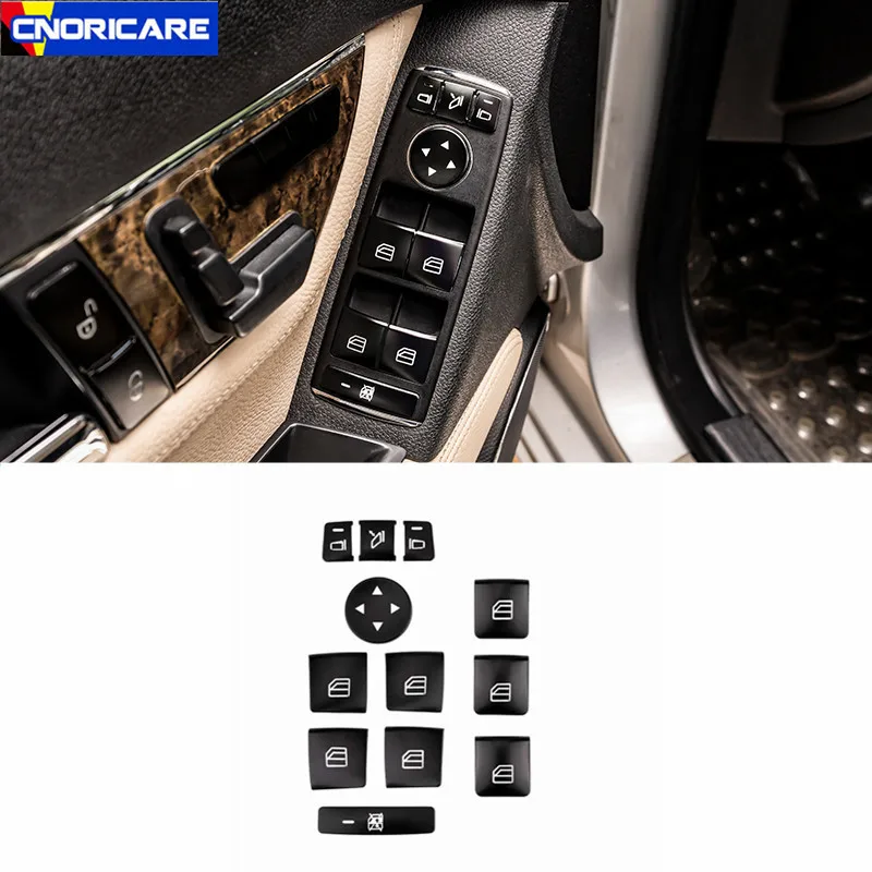 

Black Car Window Glass Lifting Buttons Sequins Decoration For Mercedes Benz X204 X156 C117 W204 W212 W166 Modified Styling