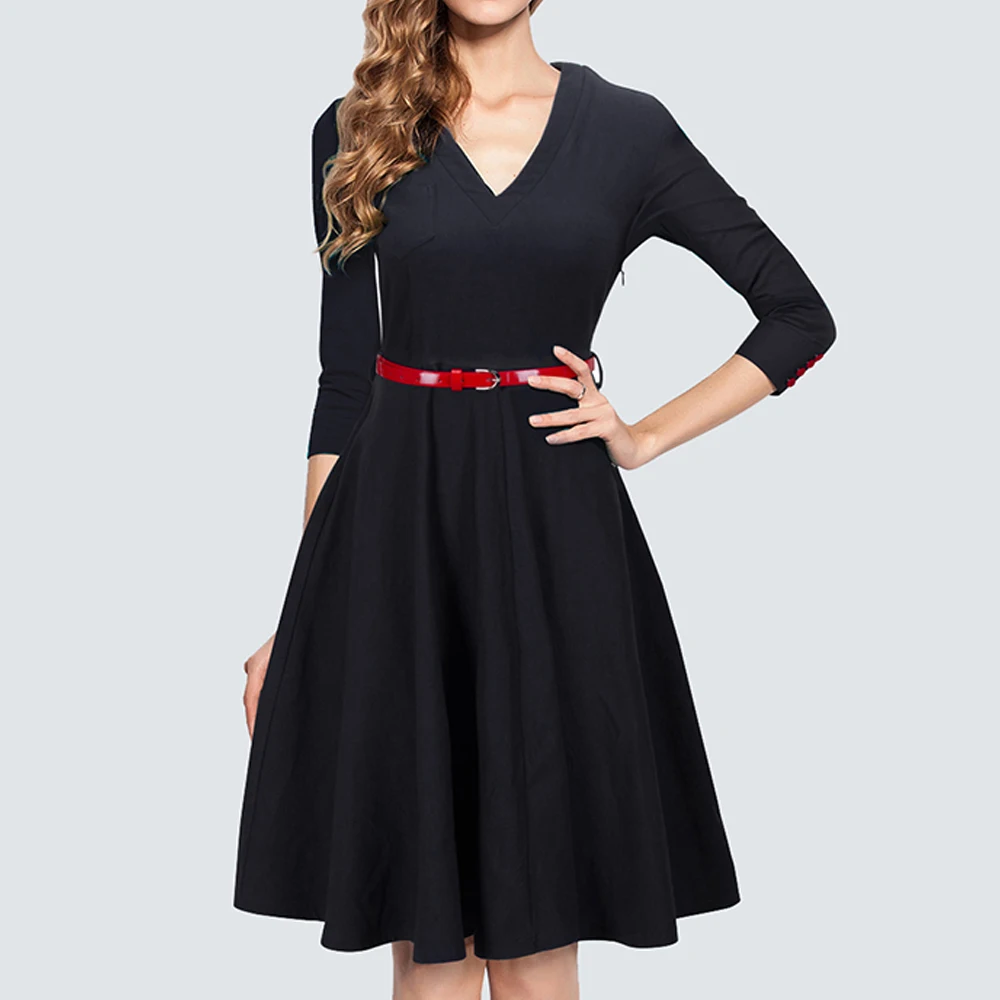 Женское платье с V образным вырезом Однотонное голубое элегантное бальное