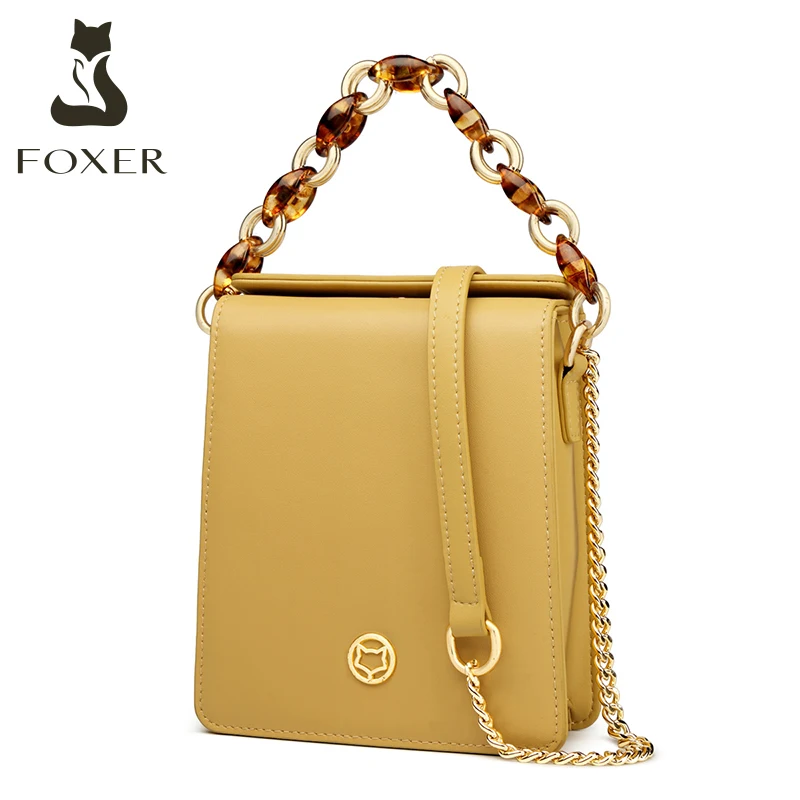 FOXER бренд 2020 модная маленькая сумка через плечо из воловьей кожи для молодых