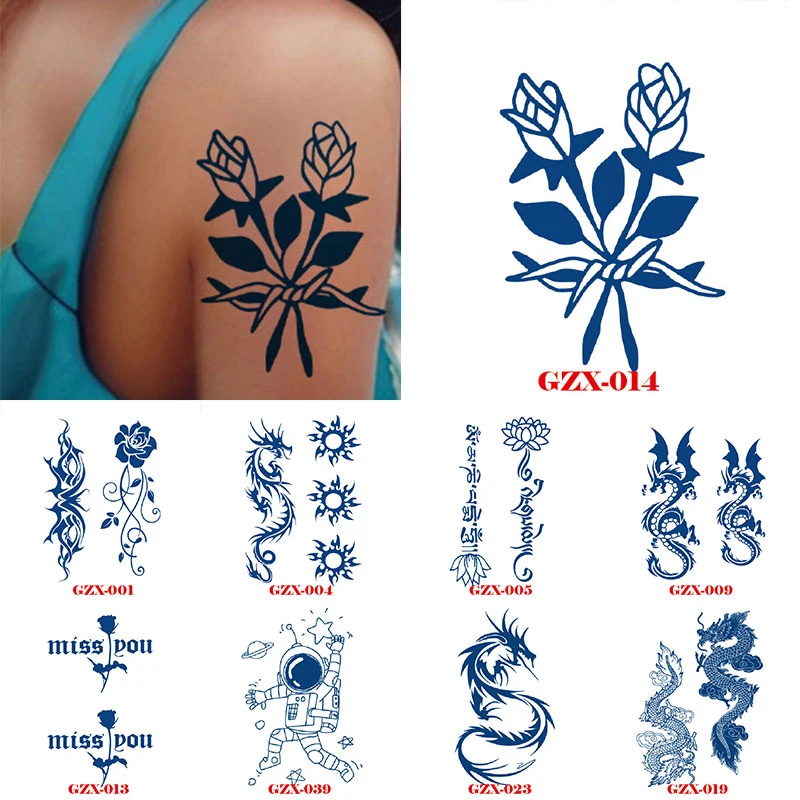 

Tattoo Sticker Semi-Permanent Juice Ink Tattoos Long Lasting Temporary Summer Fashion Waterproof Fake Tattoo Body Art Sticker