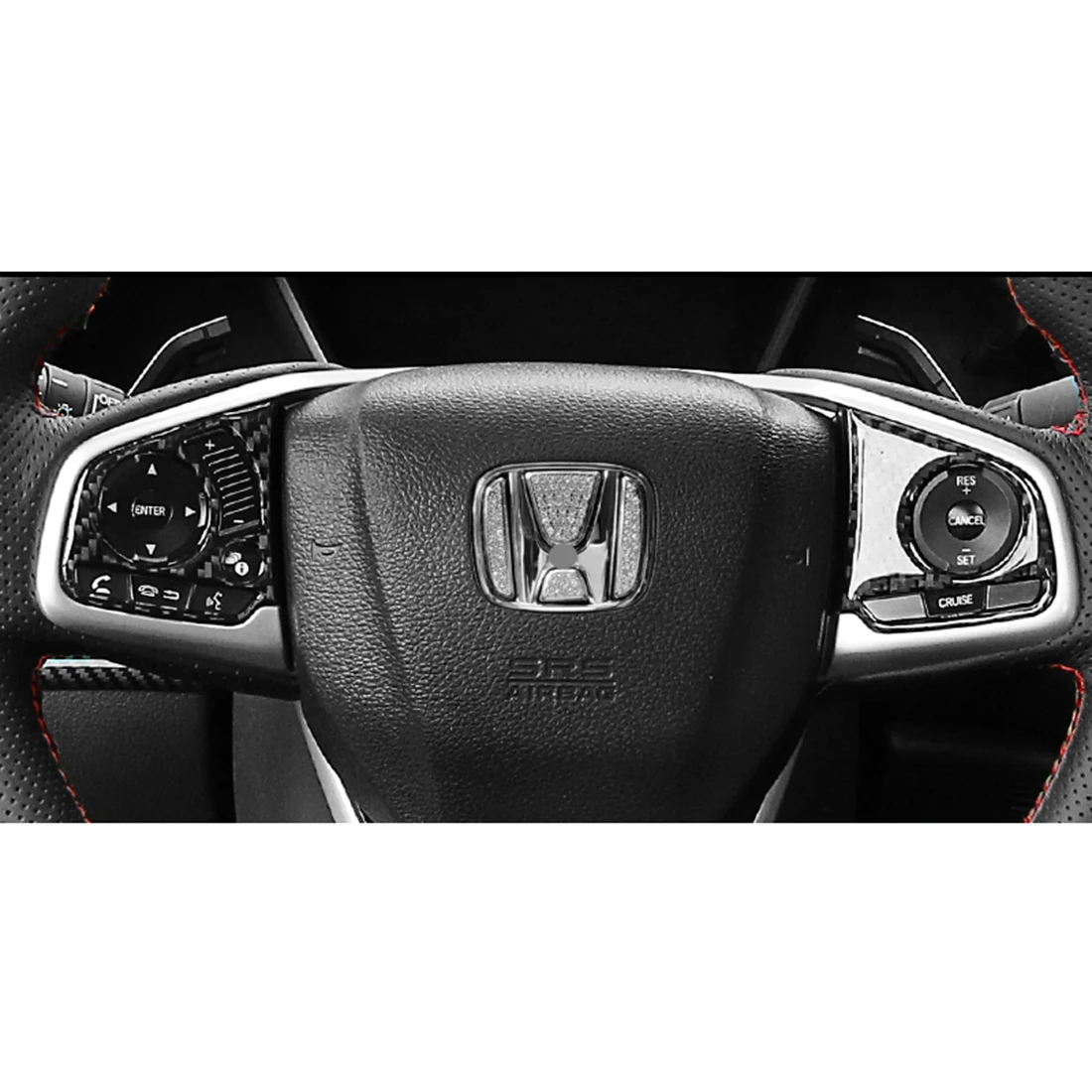 4 шт. Кристалл интерьер рулевого колеса Крышка отделка Подходит для Honda Civic